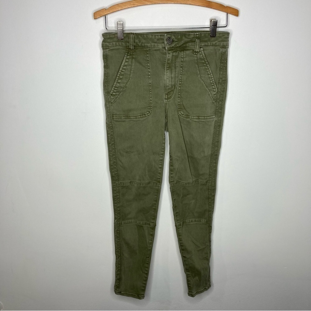 American Eagle Outfitters high Rise Jegging Crop olive green size 6